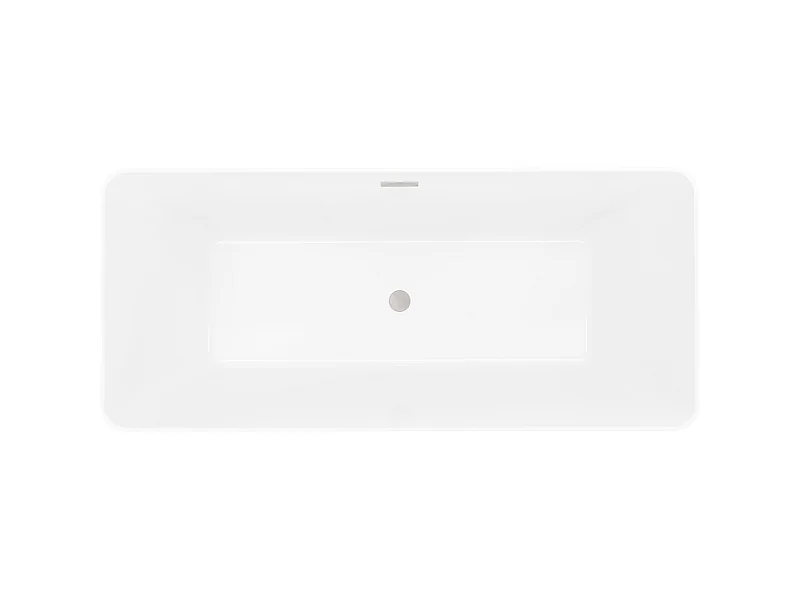 Mexen Velo Slim freestanding bathtub 170 x 75 cm, white, brushed nickel overflow - 52811707500-97