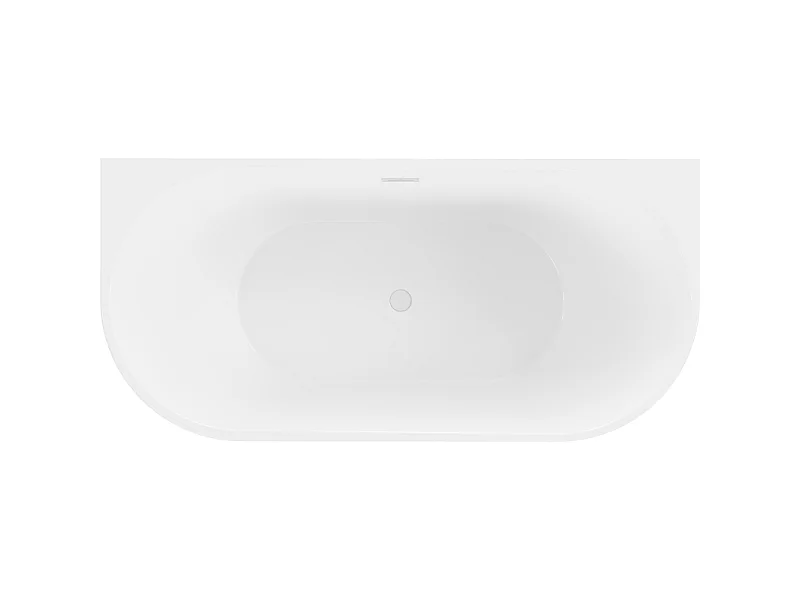 Mexen Oval prostostoječa kopalna kad ob steni 160 x 80 cm, bela, bel preljev - 52671608000-20