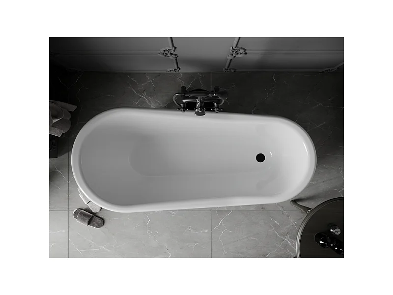 Mexen Retro free-standing bathtub 170 x 75 cm, white/black, black legs - 53251707575-70