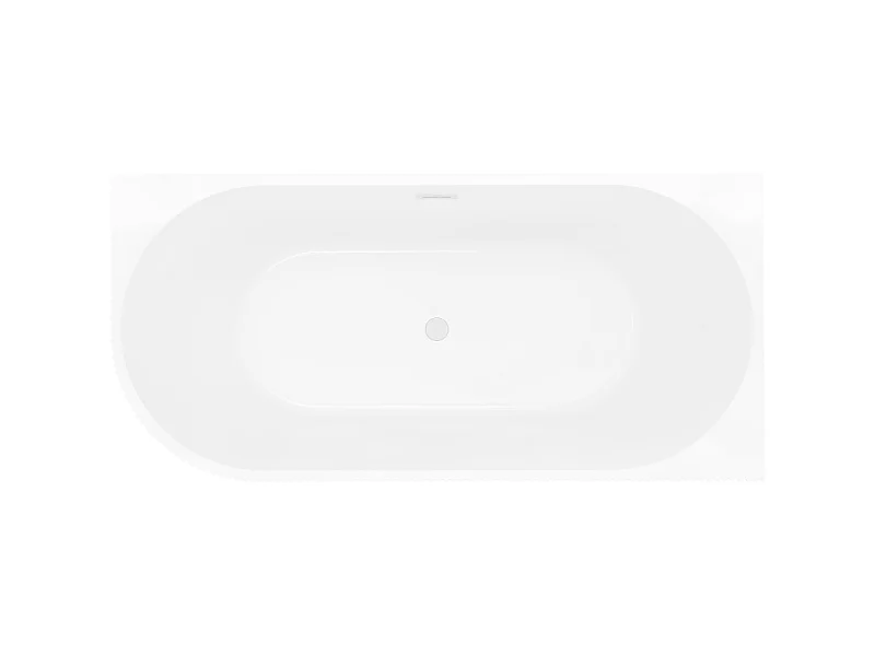 Mexen Silo free-standing corner bathtub, right grooved 170 x 80 cm, white/gray, white overflow - 52891708062P-20