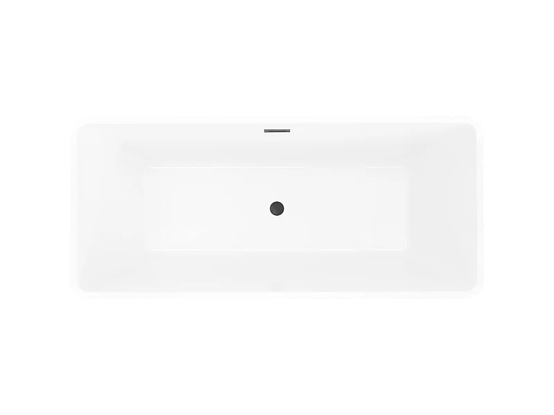 Mexen Tava vrijstaande geribbelde badkuip 170 x 75 cm, wit/zwart, zwarte overloop - 52851707575-70