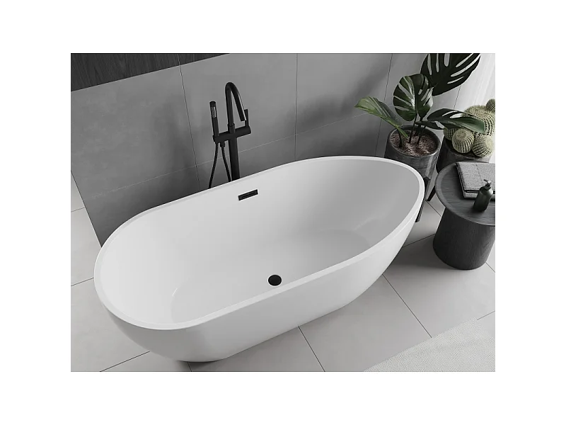Mexen Eos Freestanding Bath 170 x 75 cm, White, Black Overflow - 52471707500-70