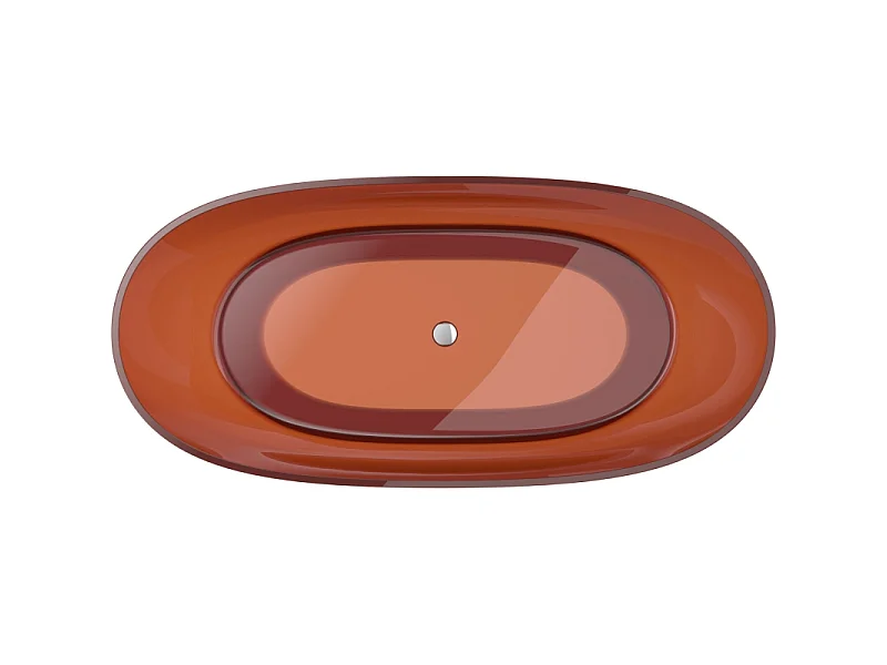 Mexen Pure aarde vrijstaande transparante badkuip 170 x 80 cm, chromen stop - 58071708005