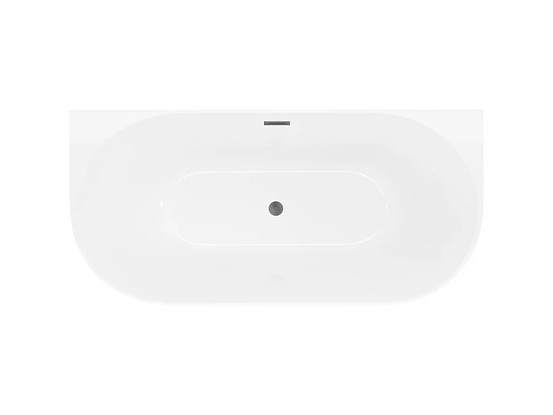 Mexen Oval Slim vasca da bagno indipendente a parete 170 x 80 cm, bianca, troppopieno grigio pistola spazzolato - 52661708000-66