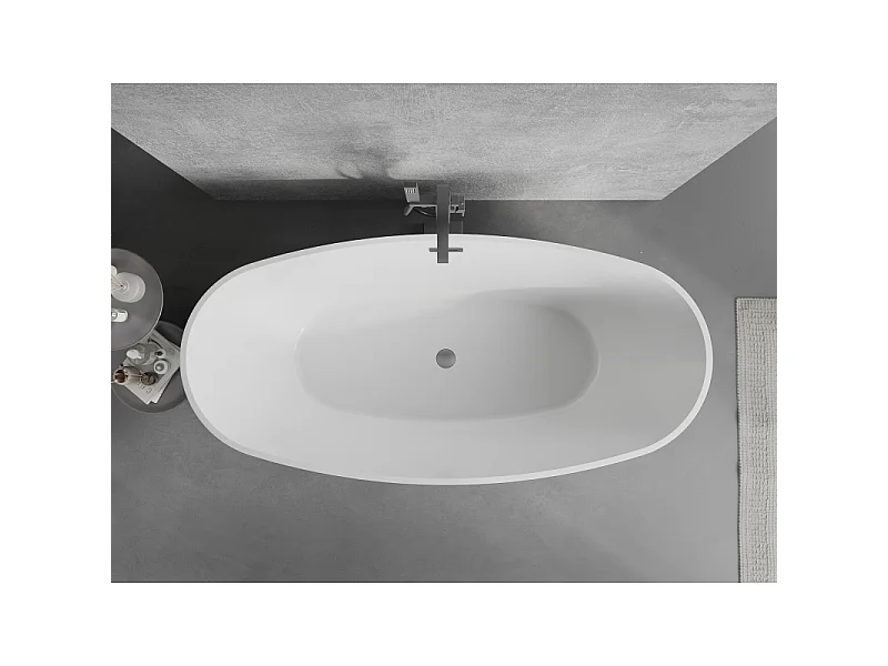 Mexen Lira freestanding bathtub model 170 x 80 cm, white, overflow gun gray brushed - 52831708000-66