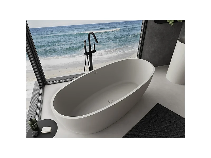 Mexen Torino freistehende Wanne aus Konglomerat 175 x 78 cm, Beton matt - 57271757861