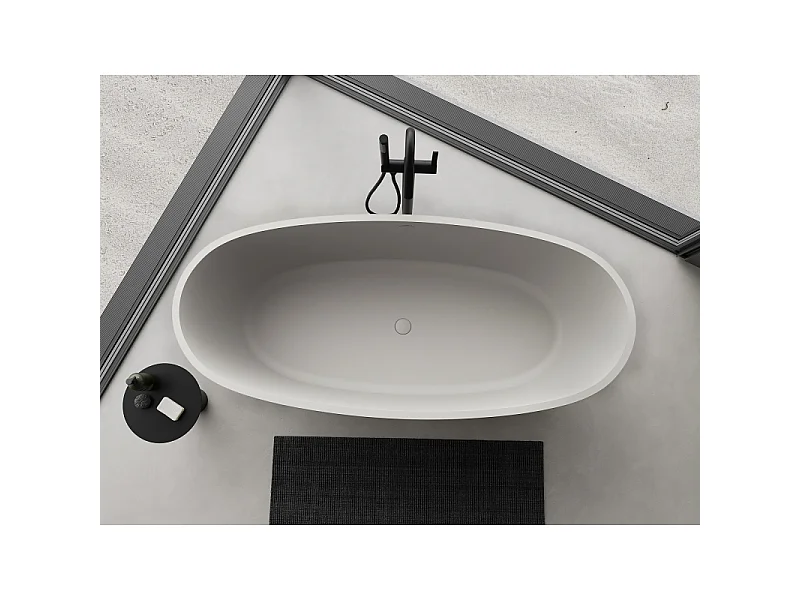 Mexen Torino freistehende Wanne aus Konglomerat 175 x 78 cm, Beton matt - 57271757861