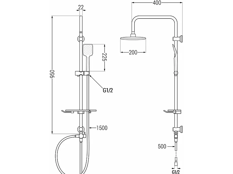 Mexen T62 colonne de douche, graphite - 798626293-66