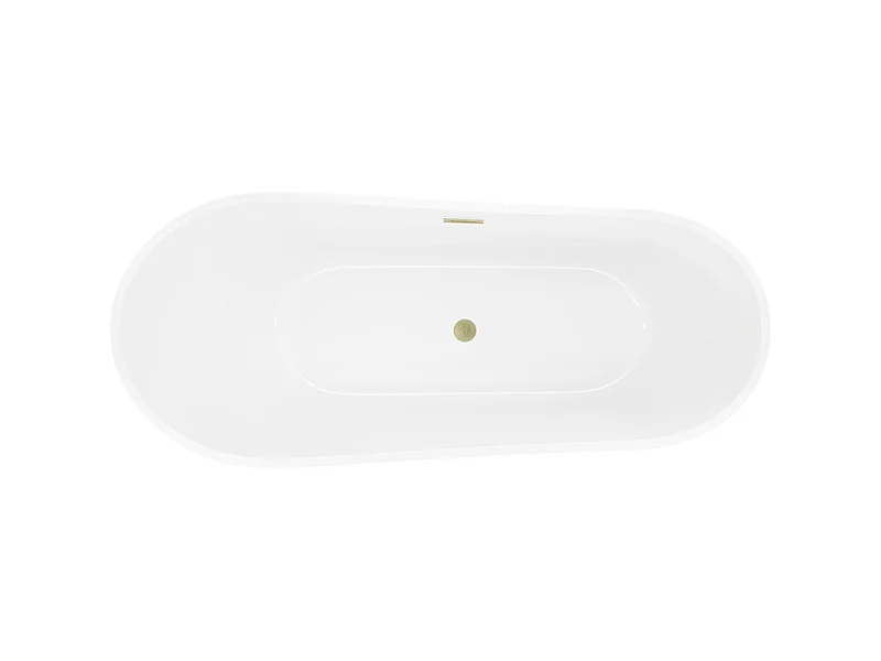 Mexen Dora baignoire autoportante 170 x 75 cm, blanche, trop-plein doré brossé - 52071707500-55