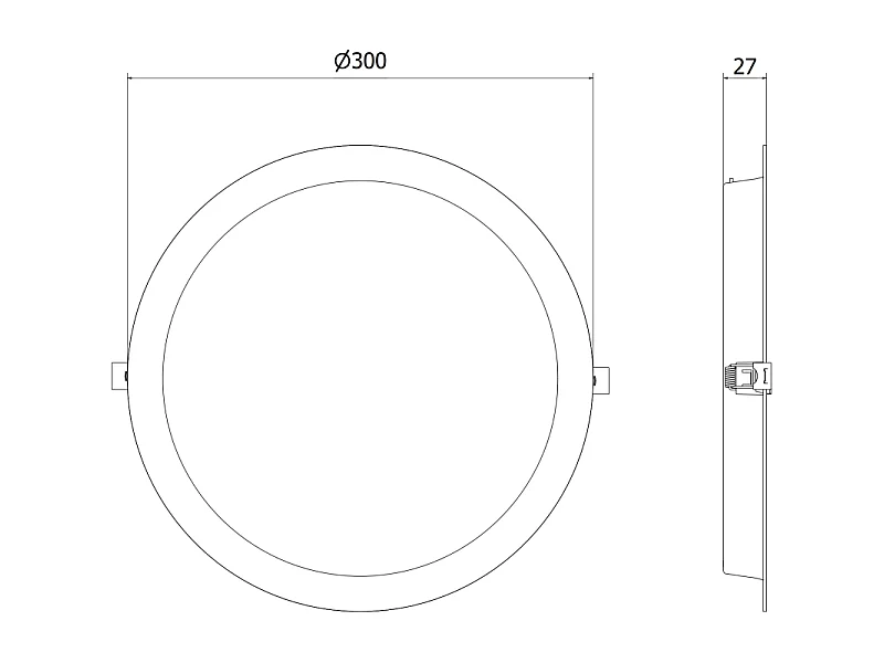 Mexen LDRR panel sufitowy downlight LED wpuszczany fi 30 cm, 24W, Zimna - 6500K, 2640 lm, biały - L210-030-2465-20