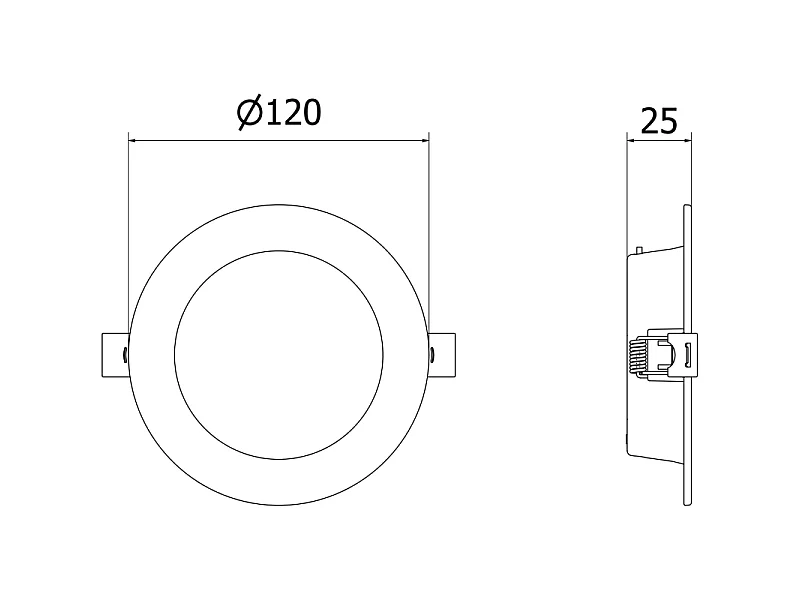 Mexen LDRR panel sufitowy downlight LED wpuszczany fi 12 cm, 6W, Zimna - 6500K, 450 lm, czarny - L210-012-0665-70