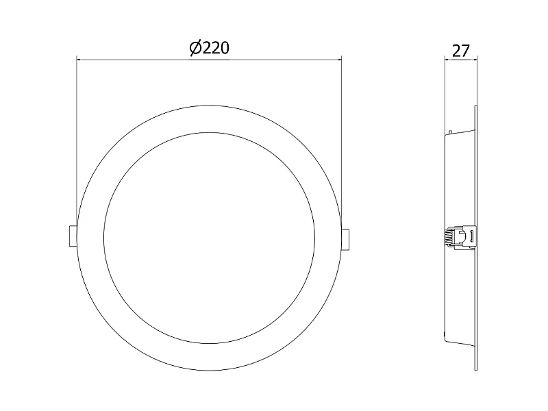 Mexen LDRR panel sufitowy downlight LED wpuszczany fi 22 cm, 18W, Neutralna - 4000K, 1980 lm, biały - L210-022-1840-20