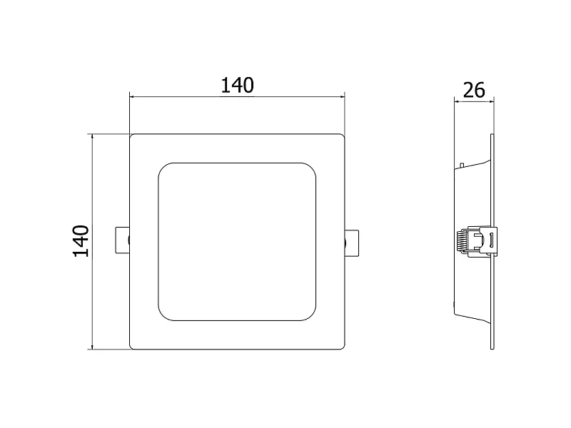 Mexen LDRR panel sufitowy downlight LED wpuszczany 14 x 14 cm, 9W, Neutralna - 4000K, 990 lm, biały - L211-014-0940-20