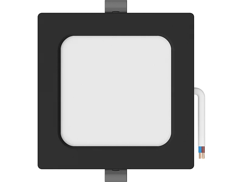 Mexen LDRR panel sufitowy downlight LED wpuszczany 12 x 12 cm, 6W, Zimna - 6500K, 600 lm, czarny - L211-012-0665-70
