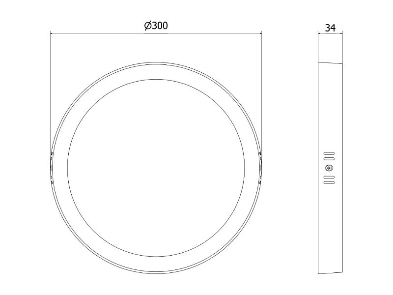 Mexen LDSR plafon sufitowy LED natynkowy fi 30 cm, 24W, Zimna - 6500K, 1920 lm, czarny - L212-030-2465-70