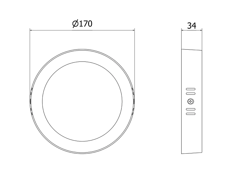 Mexen LDSR plafon sufitowy LED natynkowy fi 17 cm, 12W, Zimna - 6500K, 960 lm, czarny - L212-017-1265-70