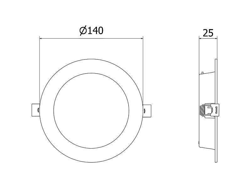 Mexen LDRR panel sufitowy downlight LED wpuszczany fi 14 cm, 9W, Neutralna - 4000K, 990 lm, biały - L210-014-0940-20