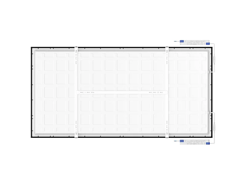 Mexen Brill-S panel sufitowy LED natynkowy 120 x 60 cm, 60W, Neutralna - 4000K, 6600 lm, czarny - L207-120-060-6040-70