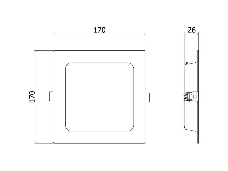 Mexen LDRR panel sufitowy downlight LED wpuszczany 17 x 17 cm, 12W, Zimna - 6500K, 1320 lm, biały - L211-017-1265-20