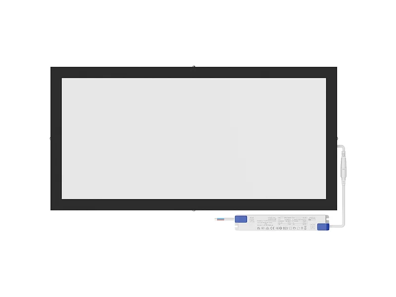 Mexen Brill-S panel sufitowy LED natynkowy 60 x 30 cm, 24W, Neutralna - 4000K, 2640 lm, czarny - L207-060-030-2440-70