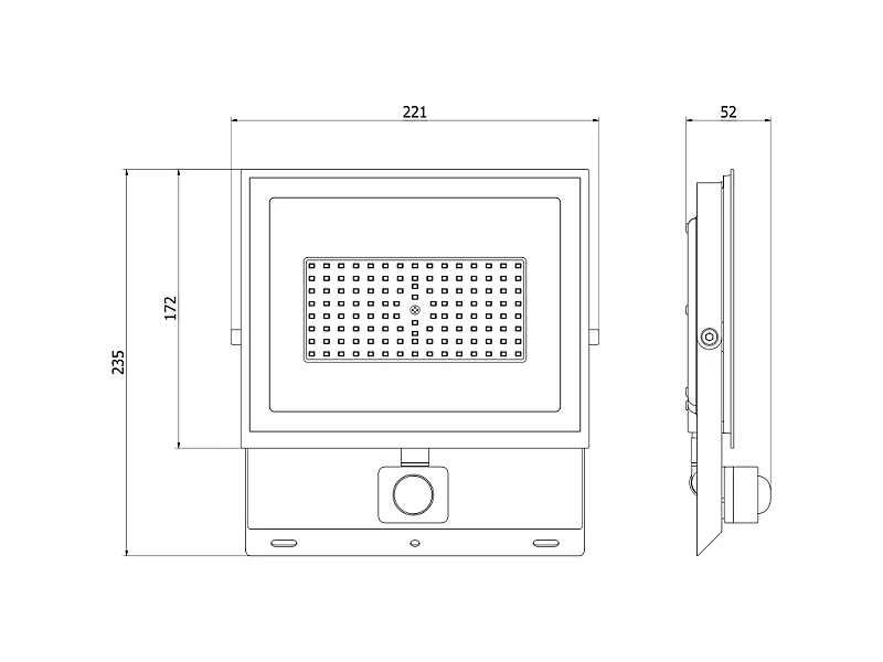 Mexen Luxpro+ naświetlacz LED z czujnikiem ruchu, 70W, Zimna - 6500K, 7700 lm, czarny - L236-070-65-70