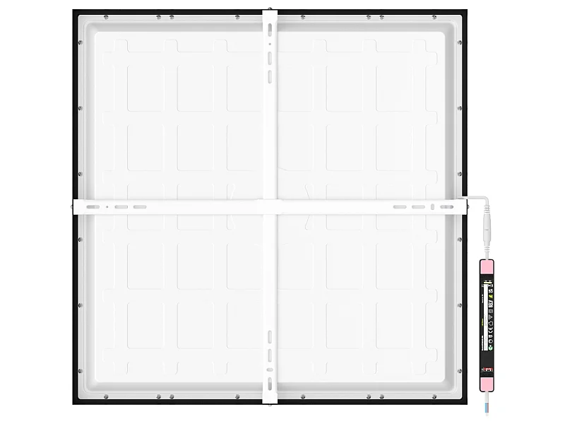 Mexen Brill-S panel sufitowy LED natynkowy 60 x 60 cm, 48W, Neutralna - 4000K, 4800 lm, czarny - L206-060-060-4840-70