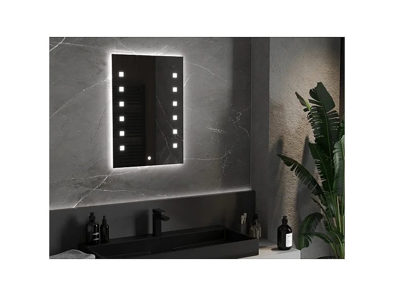 Mexen Ner miroir de salle de bains rétroéclairé 50 x 70 cm, LED 6000K, anti-buée - 9809-050-070-611-00
