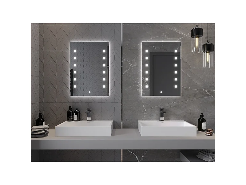 Mexen Ner miroir de salle de bains rétroéclairé 50 x 70 cm, LED 6000K, anti-buée - 9809-050-070-611-00