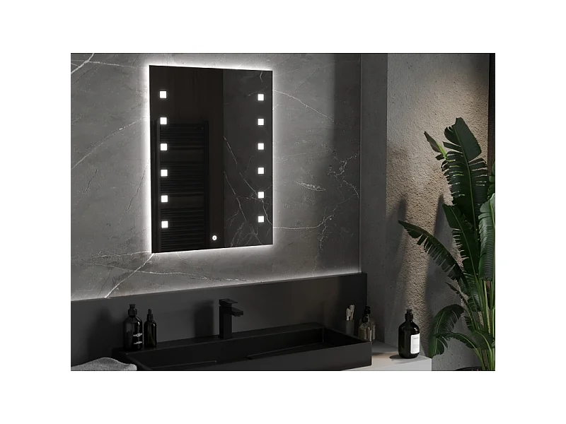 Mexen Ner miroir de salle de bain rétroéclairé 60 x 80 cm, LED 6000K, antibuée - 9809-060-080-611-00