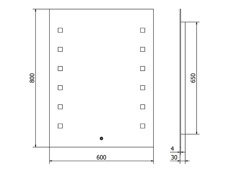 Mexen Ner miroir de salle de bain rétroéclairé 60 x 80 cm, LED 6000K, antibuée - 9809-060-080-611-00
