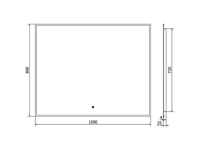 Mexen Erma miroir de salle de bain éclairé 100 x 80 cm, LED 6000K, antibuée, cadre noir - 9814-100-080-611-70