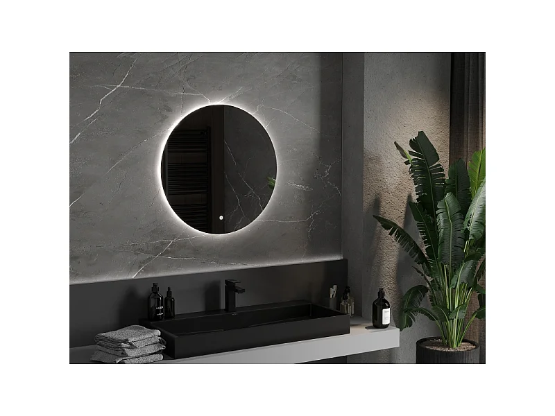 Mexen Erg miroir de salle de bain éclairé, rond 70 cm, LED 6000K, antibuée - 9823-070-070-611-00