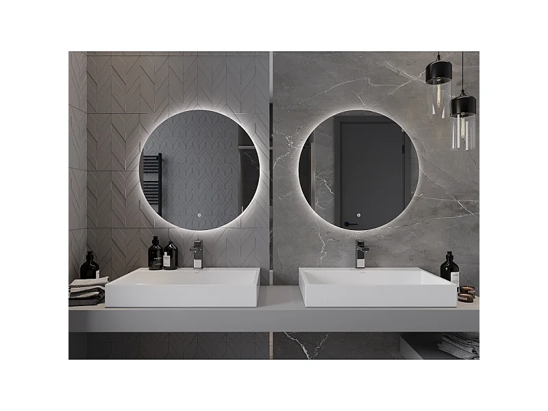 Mexen Erg miroir de salle de bain éclairé, rond 70 cm, LED 6000K, antibuée - 9823-070-070-611-00