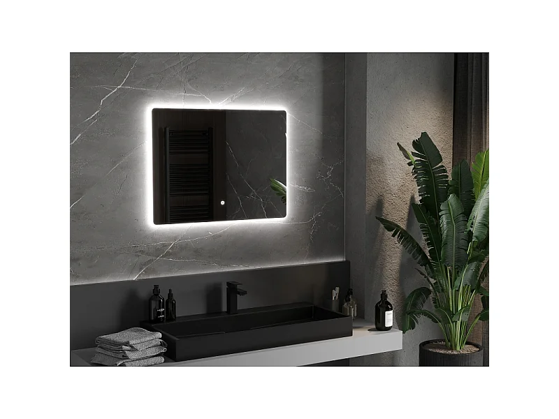 Mexen Sun miroir de salle de bains éclairé 80 x 60 cm, LED 6000K, antibuée - 9807-080-060-611-00