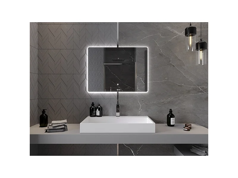 Mexen Sun miroir de salle de bains éclairé 80 x 60 cm, LED 6000K, antibuée - 9807-080-060-611-00