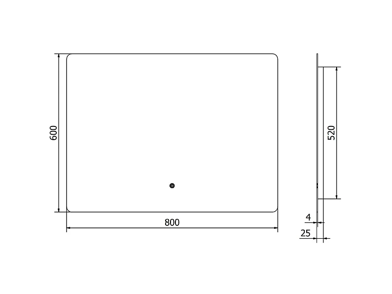 Mexen Sun miroir de salle de bains éclairé 80 x 60 cm, LED 6000K, antibuée - 9807-080-060-611-00