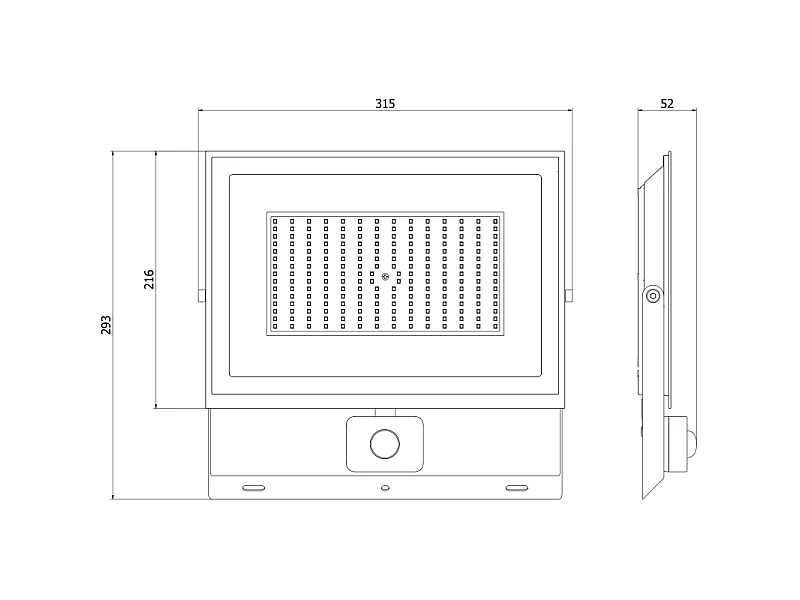 Mexen Luxpro+ naświetlacz LED z czujnikiem ruchu, 150W, Zimna - 6500K, 16500 lm, czarny - L236-150-65-70