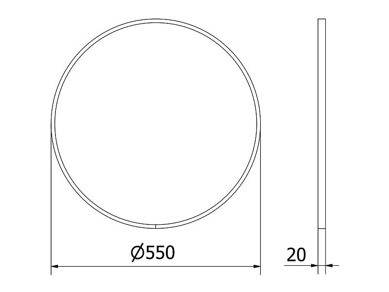 Mexen Loft ronde badkamerspiegel 55 cm, zwarte frame - 9850-055-055-000-70
