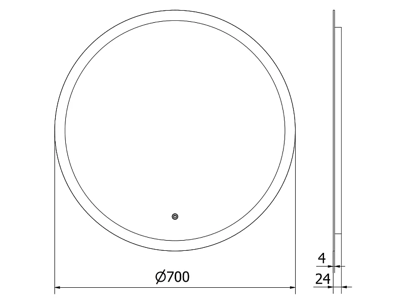 Mexen Oro lustro łazienkowe podświetlane, okragłe 70 cm, LED 6000K, antypara - 9824-070-070-611-00