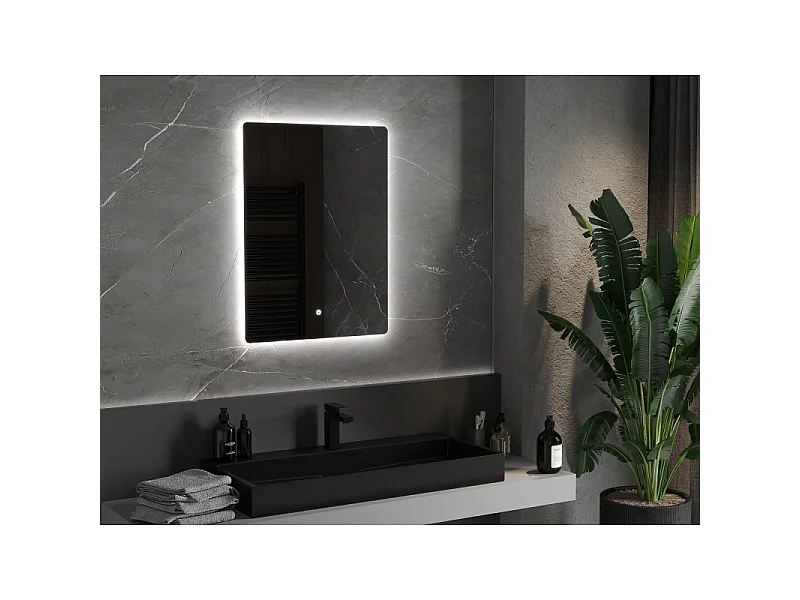 Mexen Sun miroir de salle de bains rétroéclairé 60 x 80 cm, LED 6000K, antibuée - 9807-060-080-611-00