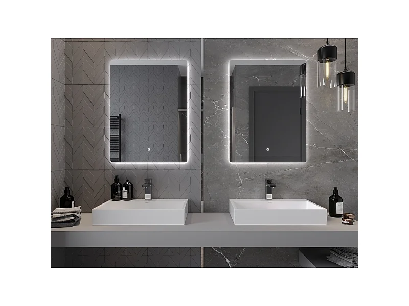 Mexen Sun miroir de salle de bains rétroéclairé 60 x 80 cm, LED 6000K, antibuée - 9807-060-080-611-00