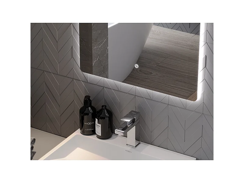 Mexen Sun miroir de salle de bains rétroéclairé 60 x 80 cm, LED 6000K, antibuée - 9807-060-080-611-00