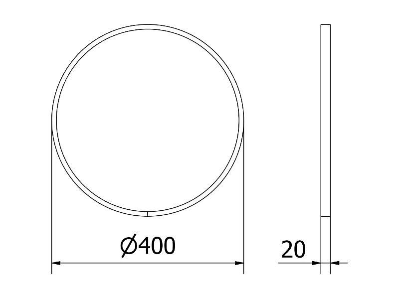 Mexen Loft miroir de salle de bain rond 40 cm, cadre doré - 9850-040-040-000-50