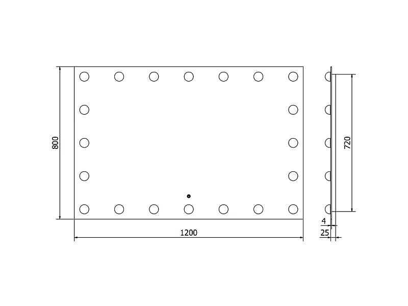 Mexen Dona miroir de salle de bain éclairé 120 x 80 cm, LED 6000K, anti-buée - 9818-120-080-611-00