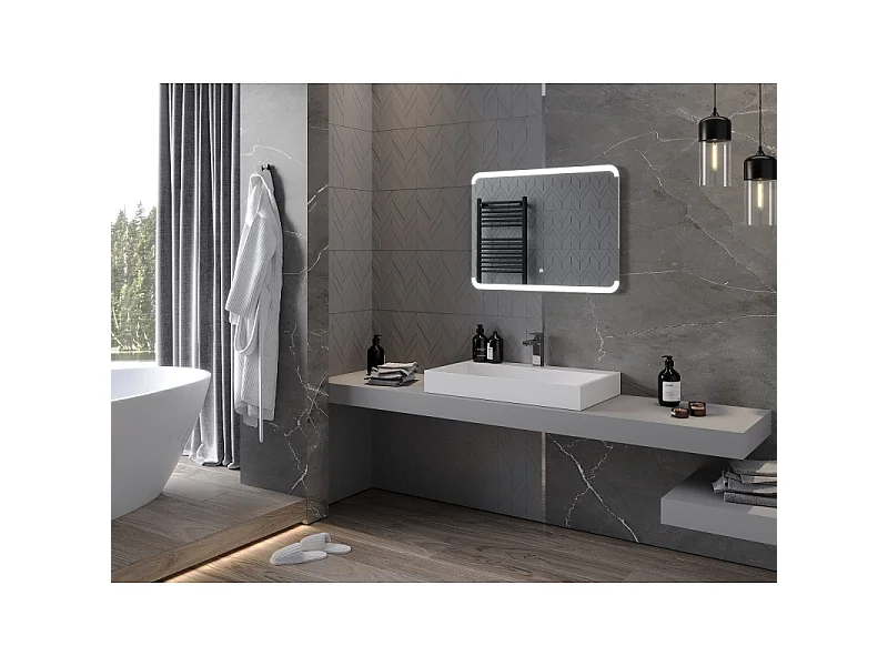 Mexen Nida lustro łazienkowe podświetlane 80 x 60 cm, LED 6000K, antypara - 9806-080-060-611-00