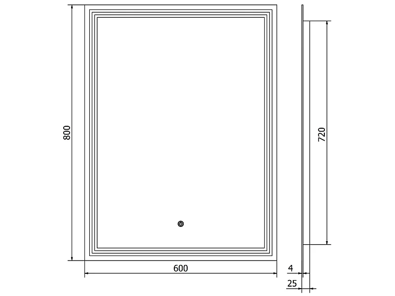 Mexen Taco illuminated bathroom mirror 60 x 80 cm, LED 6000K, anti-fog - 9805-060-080-611-00