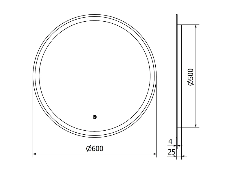 Mexen Gobi miroir de salle de bain rétroéclairé, rond 60 cm, LED 6000K, anti-buée - 9801-060-060-611-00