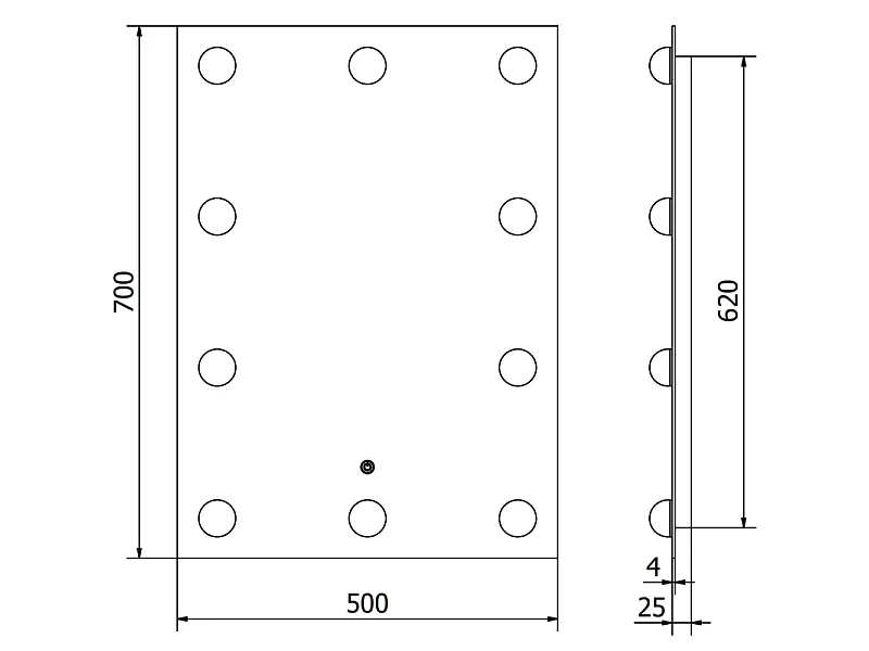 Mexen Dona miroir de salle de bains rétroéclairé 50 x 70 cm, LED 6000K, anti-buée - 9818-050-070-611-00