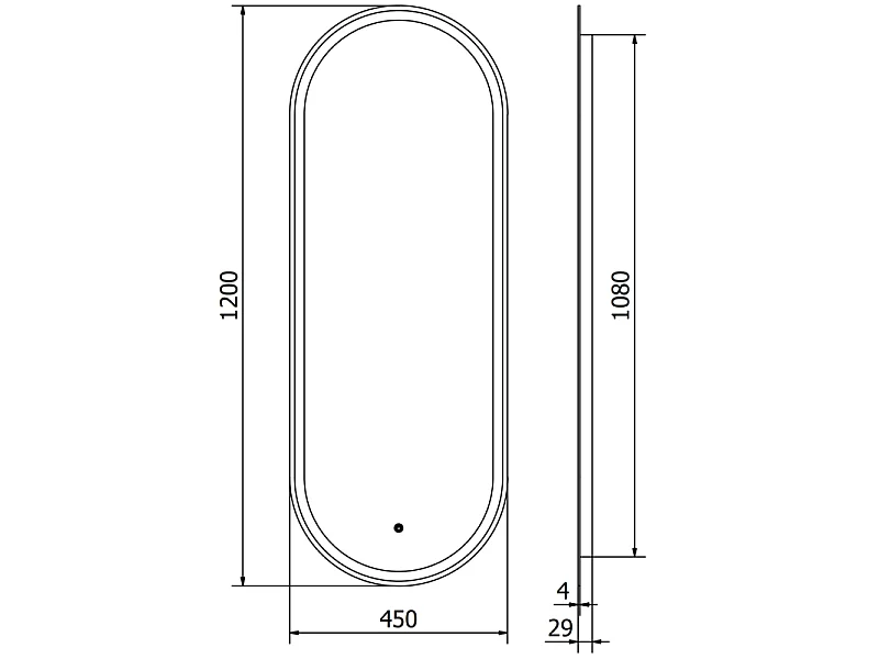 Mexen Bono miroir de salle de bain éclairé 45 x 120 cm, LED 6000K, anti-vapeur - 9816-045-120-611-00