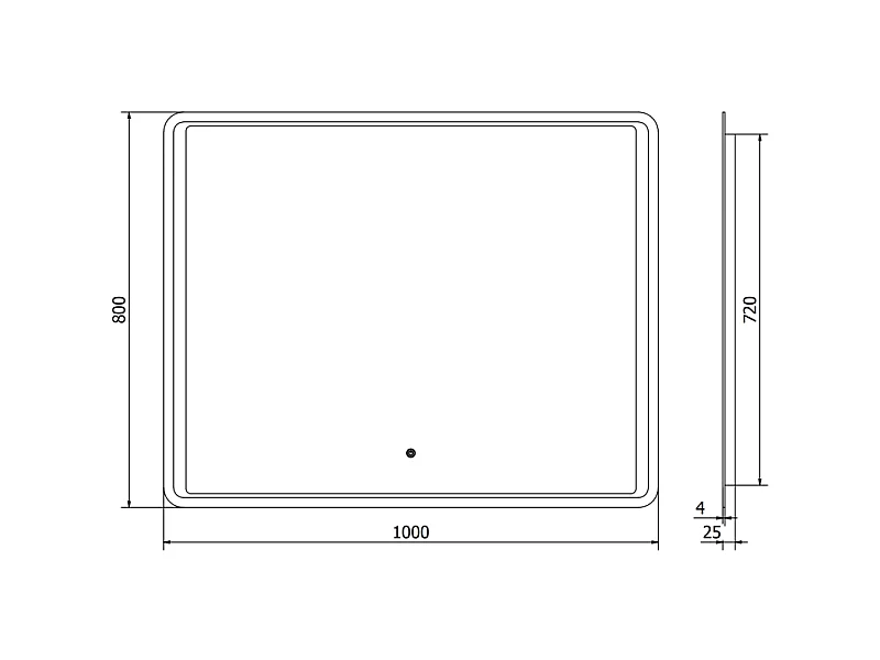 Mexen Zusa miroir de salle de bain éclairé 100 x 80 cm, LED 6000K, anti-buée - 9808-100-080-611-00